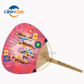 wholesale fancy bamboo craft paper round hand fans